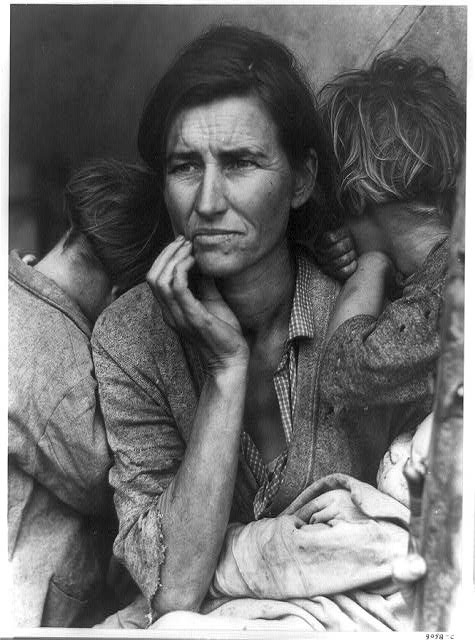 Dorothea Lange, "Migrant Mother" -1936 (soggetto: Florence Owens Thompson)