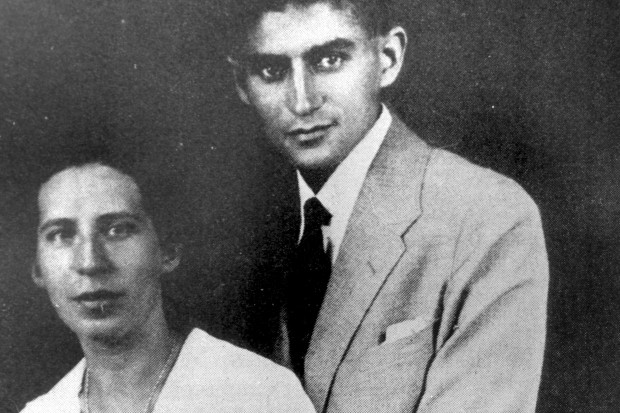 Franz-Kafka-with-his-first-fiancee-Felice-Bauer-in-1917-Mono-Print